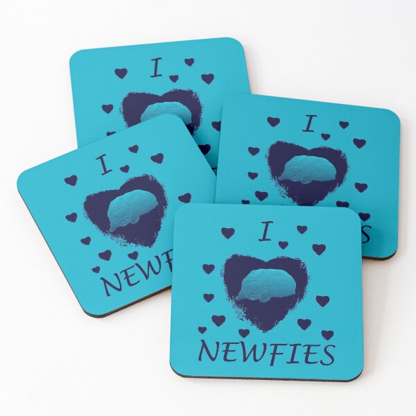 Item preview, Newfoundland dog blue heart designed and sold by Moonyflower.