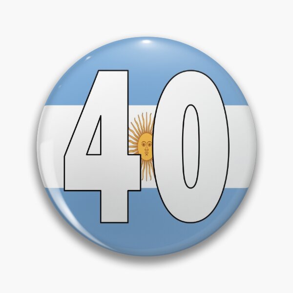 Item preview, Number 40 with Argentina flag on the background designed and sold by AllShirts21.