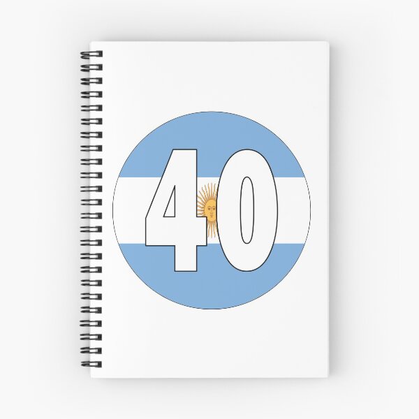 Item preview, Number 40 with Argentina flag on the background designed and sold by AllShirts21.