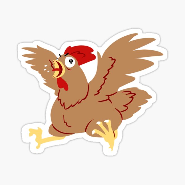 “Screaming Chicken” Sticker by AbCatArts | Redbubble