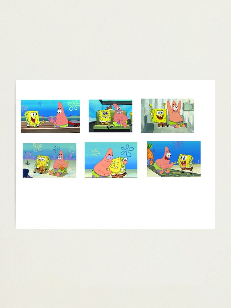 Spongebob And Patrick Sticker Pack Photographic Print By Maddierobins