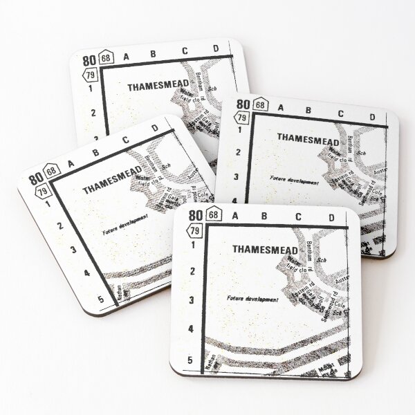 Item preview, Thamesmead - Retro map square designed and sold by circuitsnap.