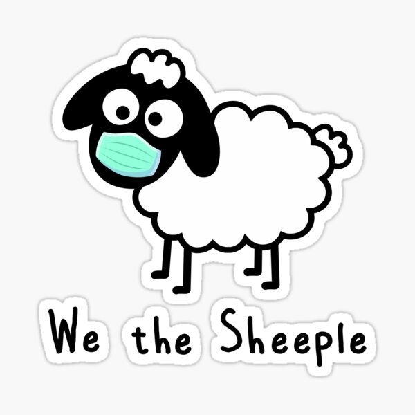 Item preview, We the Sheeple - Com’on follow me - just not too close - cute & funny sheep medical mask art - Baa designed and sold by originalsusie.