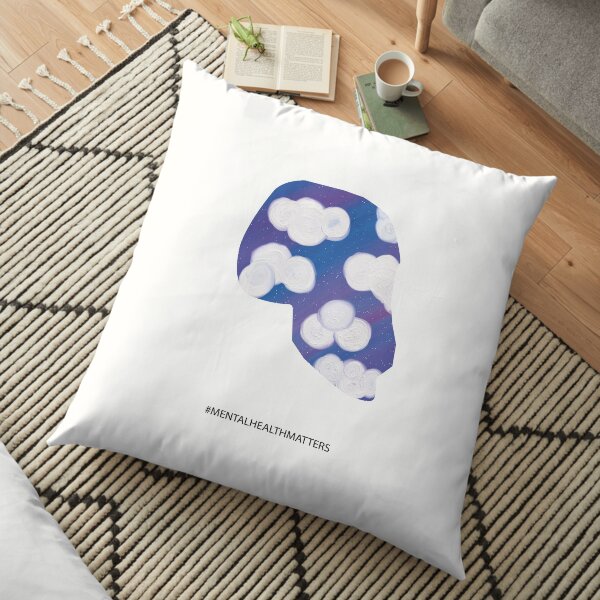 Clouds on my mind Floor Pillow