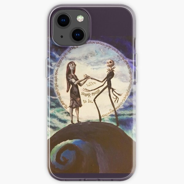 con el poema escrito alrededor de la luna Funda blanda para iPhone