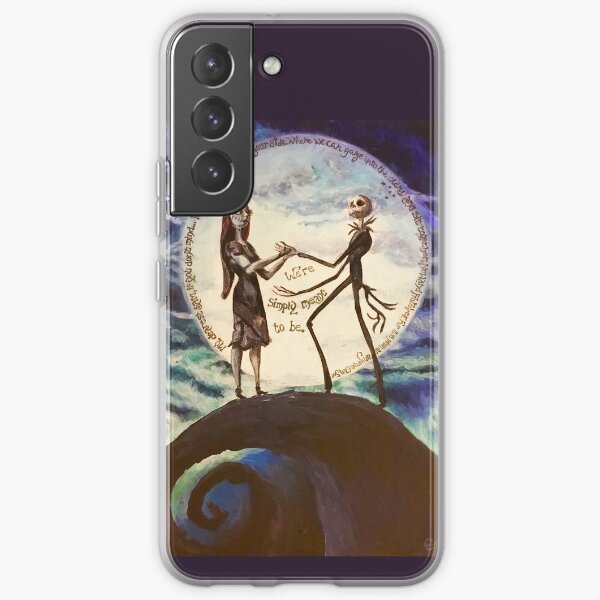 con el poema escrito alrededor de la luna Funda blanda para Samsung Galaxy