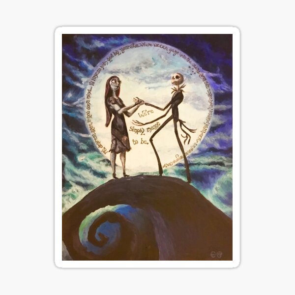 Nightmare Before Christmas with Poem in the Moon Sticker