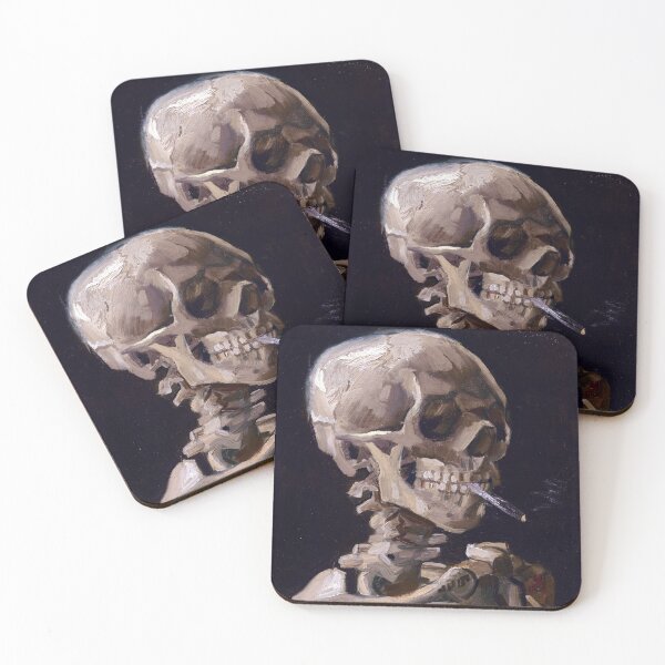 Item preview, Vincent Van Gogh - Skull with Burning Cigarette (new color edit) designed and sold by DejaVuStudio.