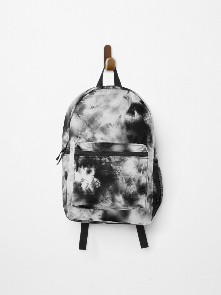 Black and White Tie Dye Batik Backpack