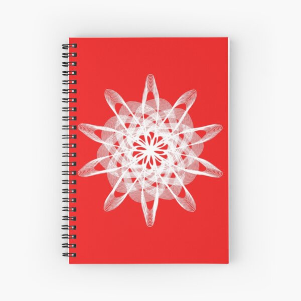 Spirograph Red White Spiral Notebook