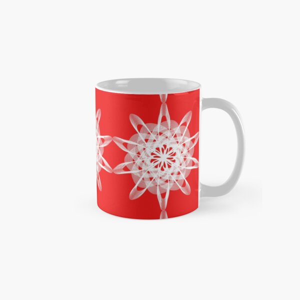 Spirograph Red White Classic Mug