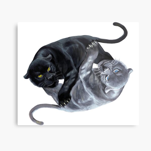Panthers Yin Yang T-Shirt Metal Print