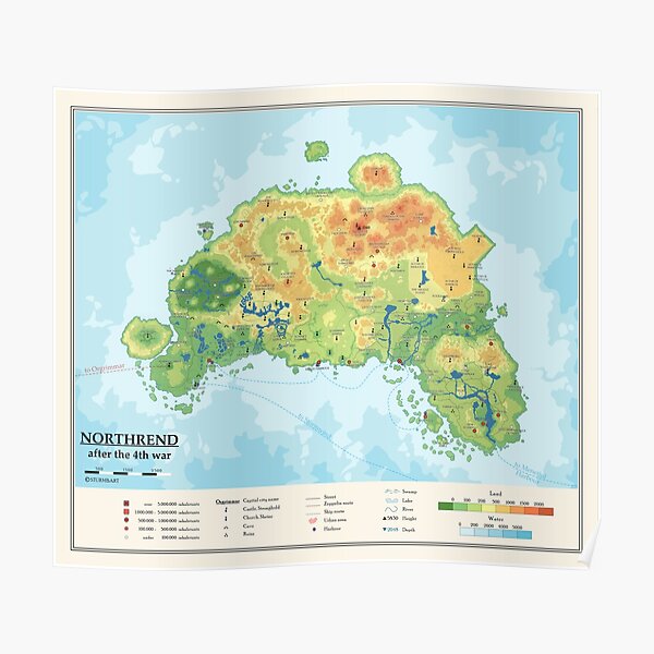 Detailed Northrend map Poster