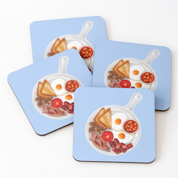 Item preview, English breakfast, eggs, beans, mushrooms, bacon, sausages designed and sold by adelacreative.