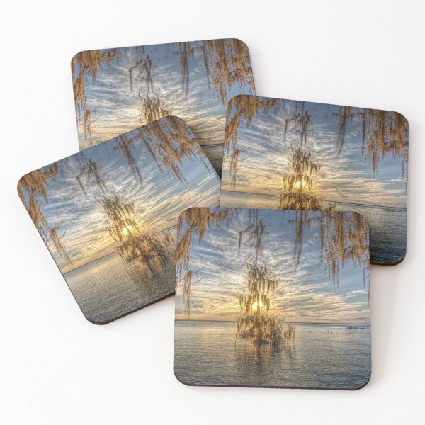 Item preview, Silent Solitude-Cypress tree in a Sunset lite lake designed and sold by Steven Kight.