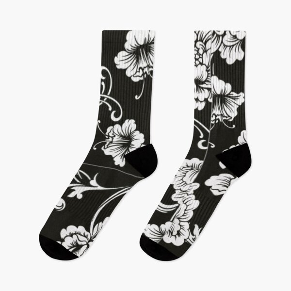 Item preview, Black And White Flowery Victorian Antique Simple Style designed and sold by Sipsta.