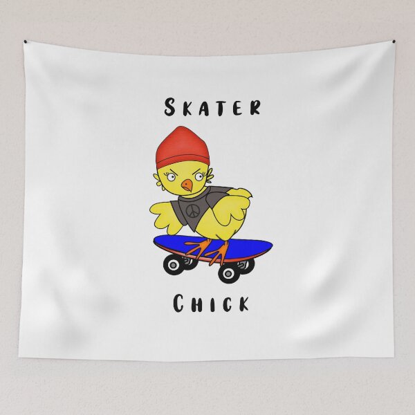 Item preview, Fun and Feisty Skater Chick Skateboarding Chicken designed and sold by Claudia Harbaugh.