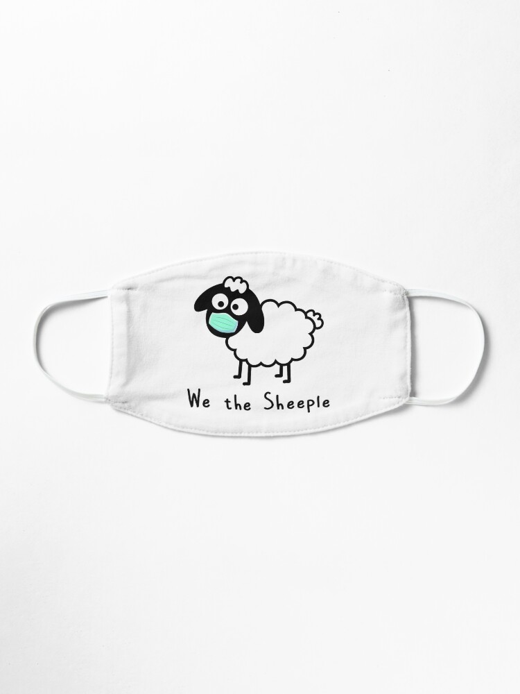 Alternate view of We the Sheeple - Com’on follow me - just not too close - cute & funny sheep medical mask art - Baa Mask