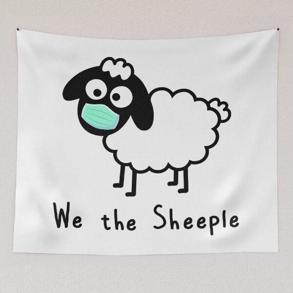 Item preview, We the Sheeple - Com’on follow me - just not too close - cute & funny sheep medical mask art - Baa designed and sold by originalsusie.