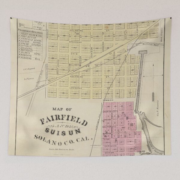 Item preview, Vintage Fairfield CA Map (1878) designed and sold by BravuraMedia.