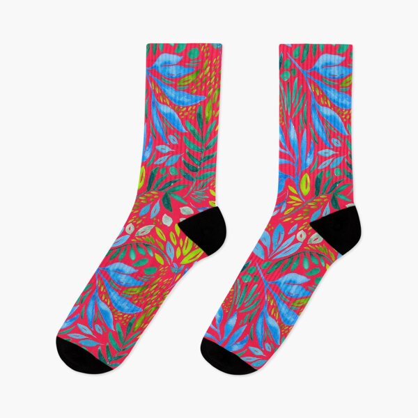 Item preview, Tropical Jungle Leaves - Fire Red designed and sold by Klearwater.
