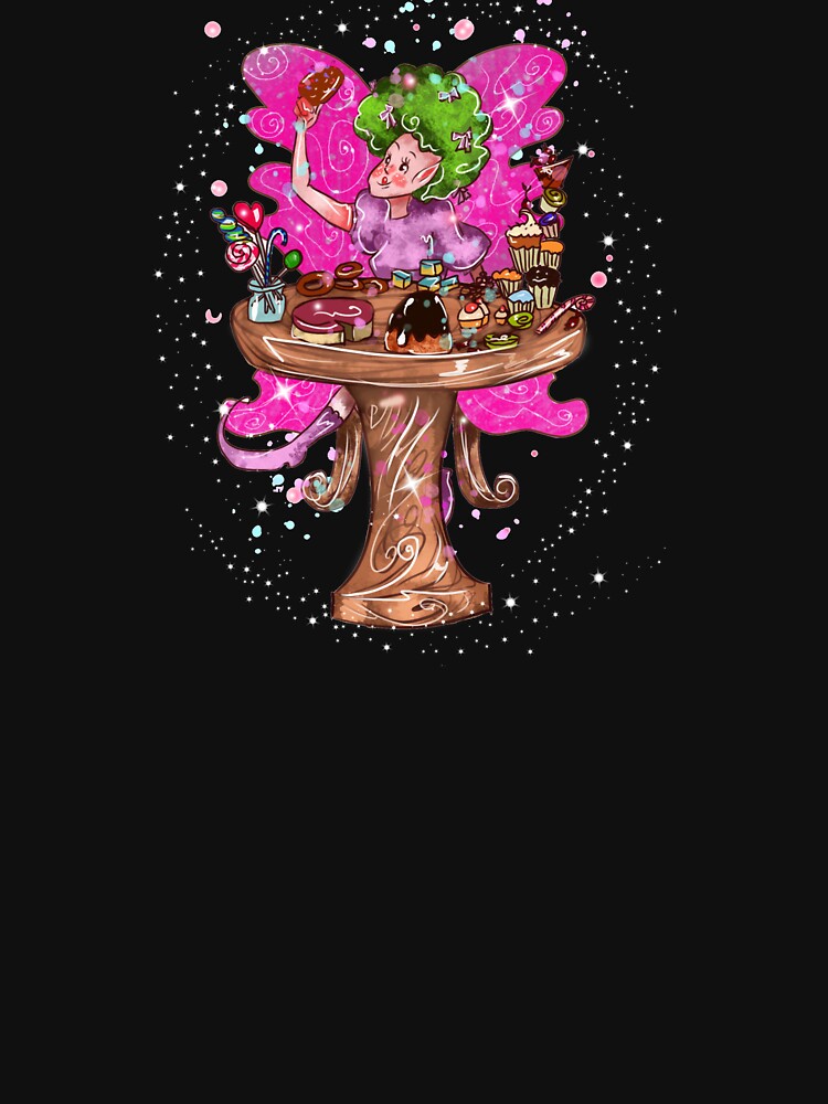 Thumbnail 3 of 3, Fitted V-Neck T-Shirt, Saretta The Sweets, Foods, & Refreshments Fairy™ designed and sold by TeelieTurner.