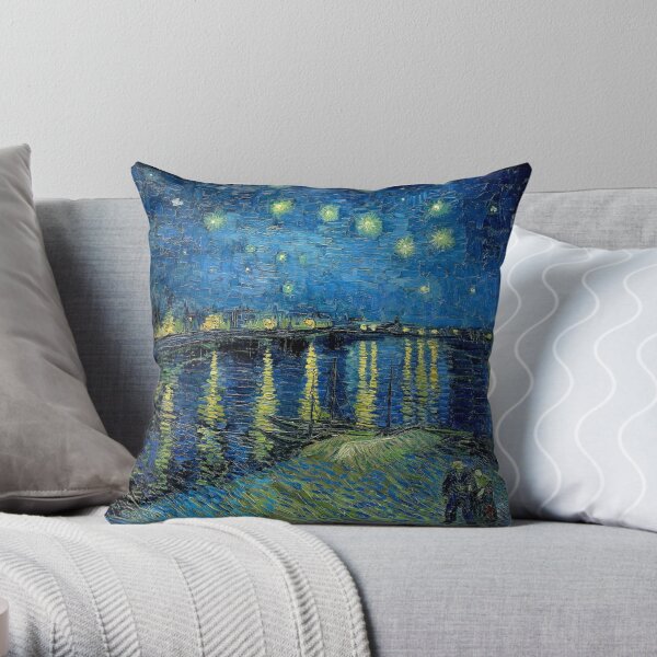 'Starry Night Over The Rhone' by Vincent van Gogh Throw Pillow