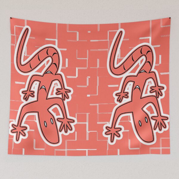 Item preview, THE LIVING CORAL LIZARD ON THE WALL - COLOR OF THE YEAR 2019 BY JANE HOLLOWAY  designed and sold by Jane Holloway.