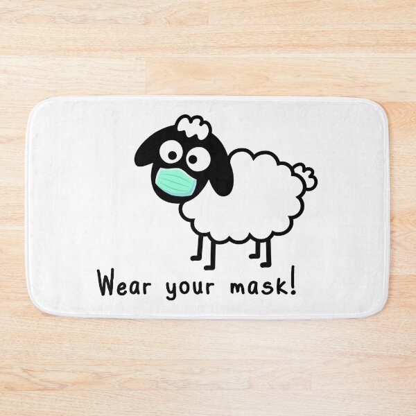 Item preview, Wear your mask Sheeple - Com’on follow me - just not too close - cute & funny sheep medical mask art - Baa designed and sold by originalsusie.