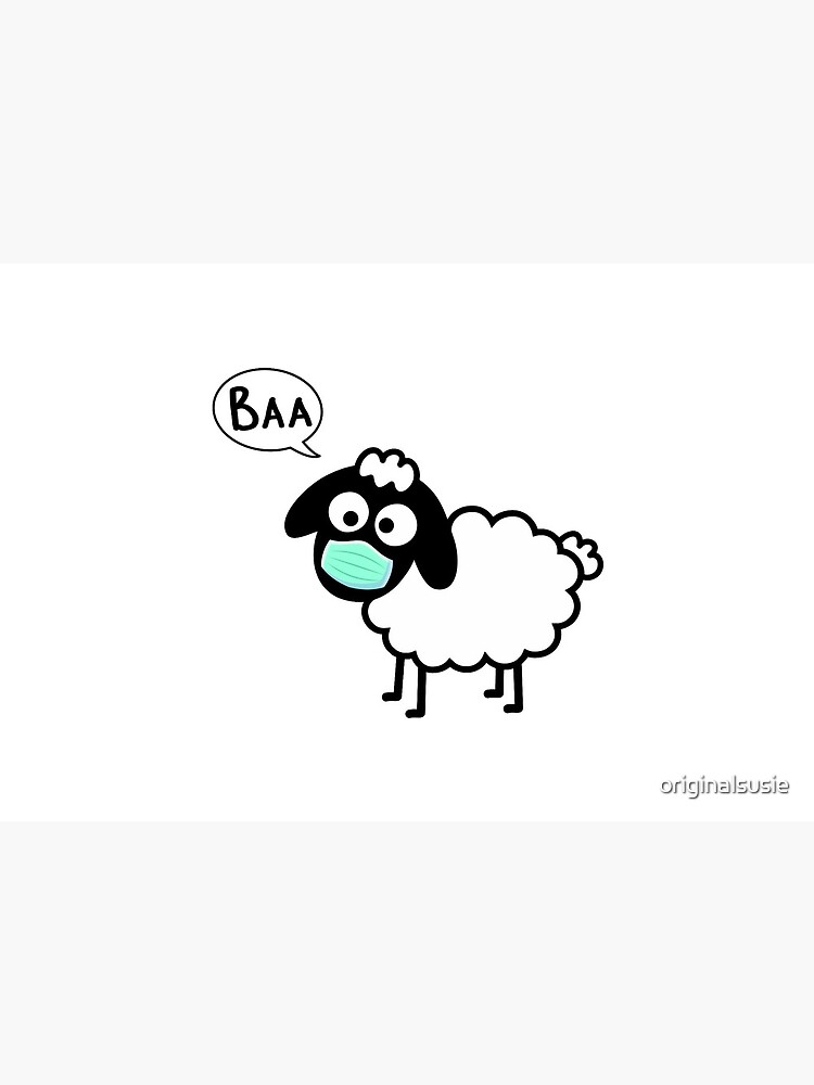 Sheeple follow me - just not too close - cute & funny sheep medical mask art - Baa by originalsusie