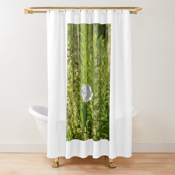LONLY WILD WHITE FLOWER Shower Curtain