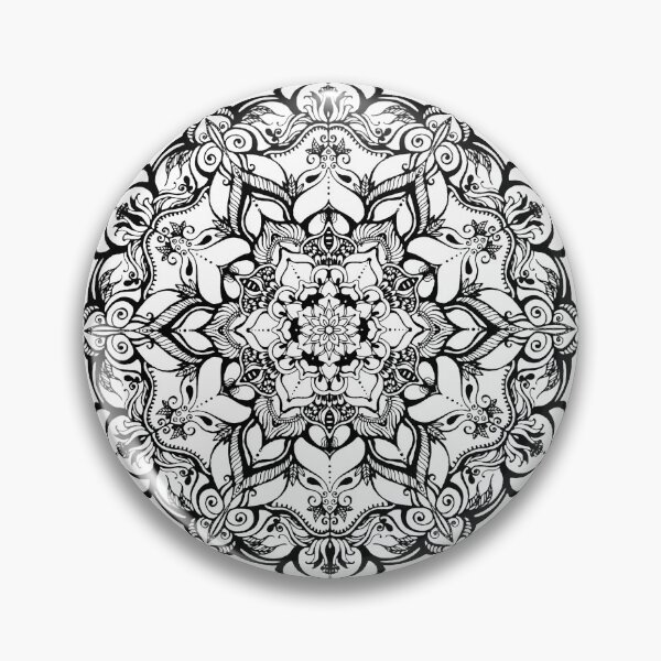 Item preview, Black and white January mandala  designed and sold by MandalaFlowerArt.
