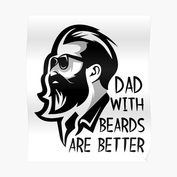 Big Long Beards Posters Redbubble - black stubble beard roblox