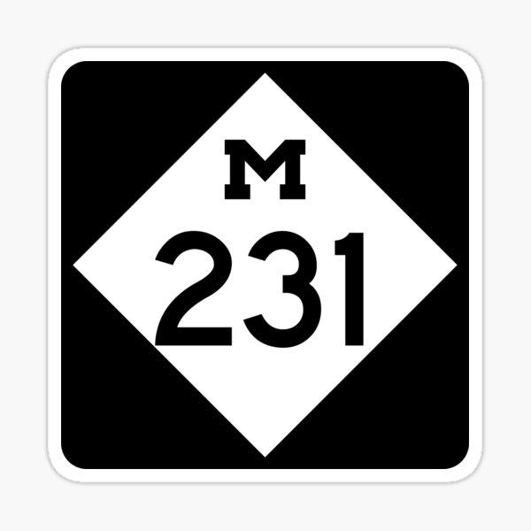 Michigan State Route 231 (Area Code 231) Sticker