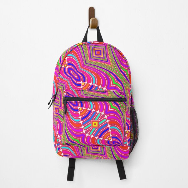 Grandma's Secret Stash Bright Pink Retro Pattern Backpack