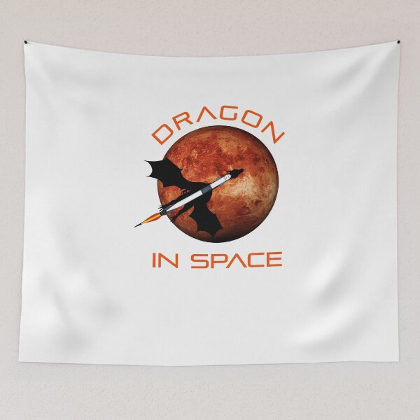 Item preview, Dragon in Space Occupy Mars Crew Dragon Rocket designed and sold by Claudia Harbaugh.