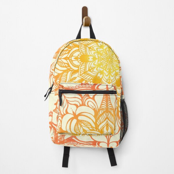 Item preview, yellow and orange hand drawn mandala designed and sold by MandalaFlowerArt.