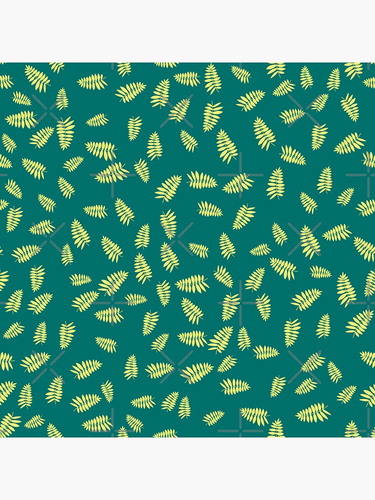 Bright Green and Yellow Falling Leaves Summer Pattern by chanzds