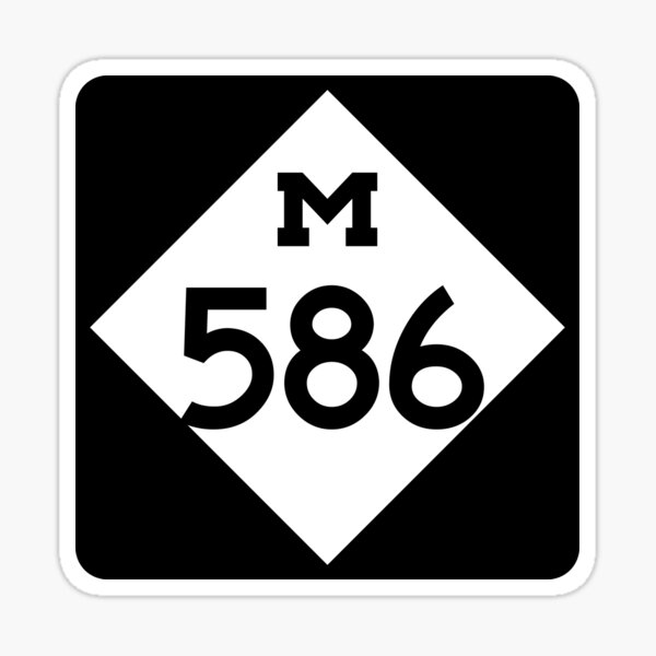 Michigan State Route 586 (Area Code 586) Sticker