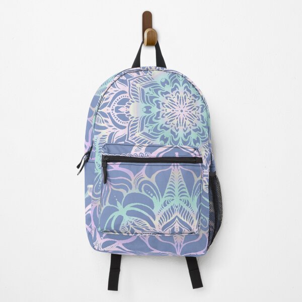 Item preview, hand drawn pink and blue mandala designed and sold by MandalaFlowerArt.
