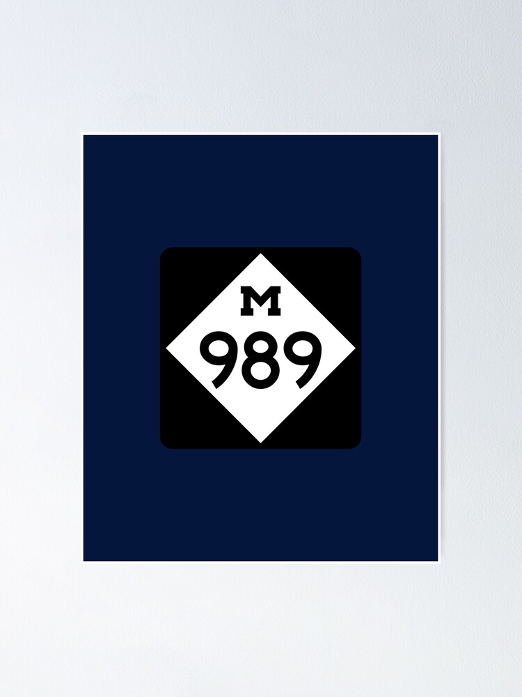 Michigan State Route 989 Area Code 989 Poster By Srnac Redbubble