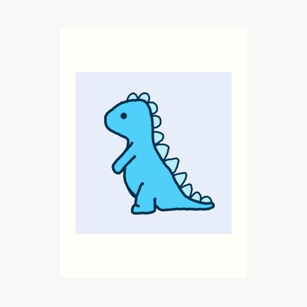 pequeño dinosaurio azul Lámina artística