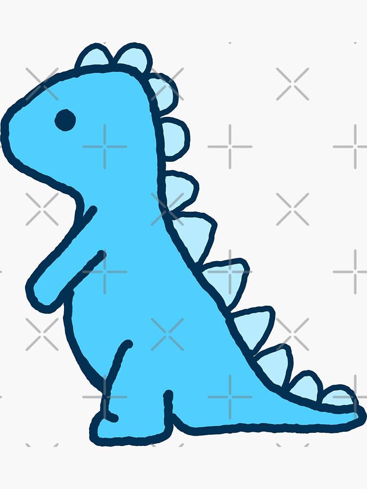 Discover little blue dinosaur Sticker