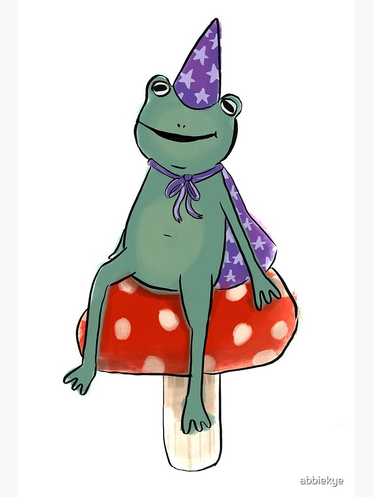 Kawaii Wizard Frog on a Toadstool