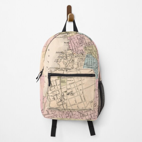 Vintage Map of Fall River MA (1878)Spindle City Backpack