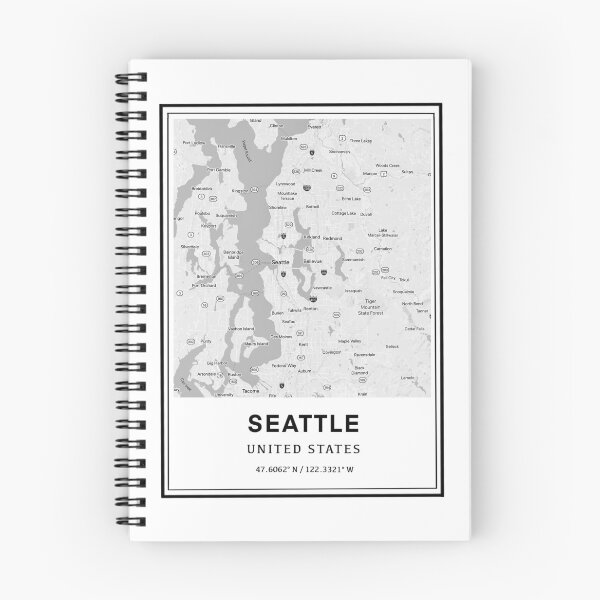 Item preview, Seattle Washington Map and Coordinates designed and sold by Emily Designs.