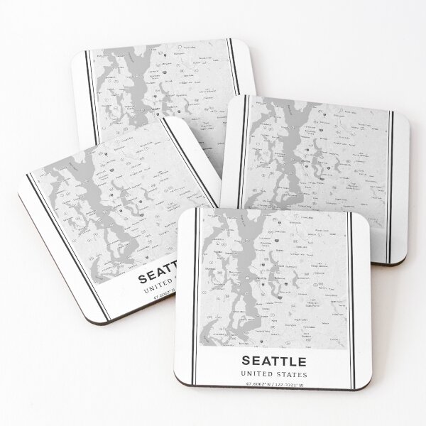 Item preview, Seattle Washington Map and Coordinates designed and sold by Emily Designs.