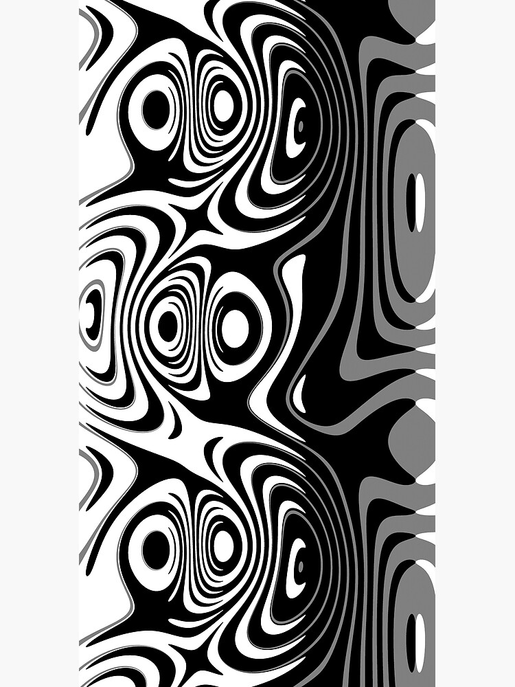 Black and White Abstract Swirling Stripes Pattern by RootSquare
