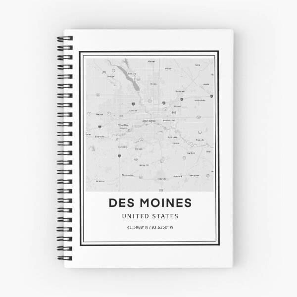 Item preview, Des Moines, Iowa Map and Coordinates designed and sold by Emily Designs.