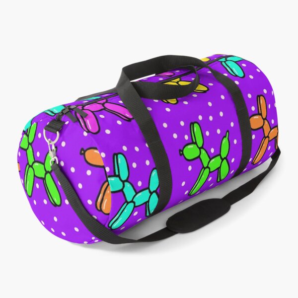 Aperçu de l'œuvre Balloon Dogs: Multicolore sur Violet créée et vendue par Whoopsidoodle.